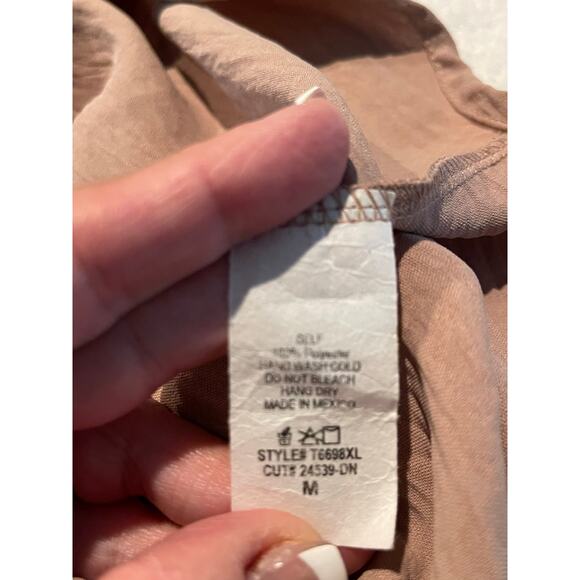 Women’s beige casual top with tie belt - Picture 6 of 6